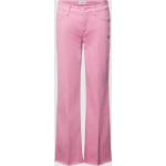 Pinke CAMBIO Nachhaltige Ankle-Jeans mit Fransen mit Reißverschluss aus Baumwollmischung für Damen Größe S 