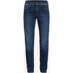Blaue CAMBIO Parla Nachhaltige 5-Pocket Jeans mit Knopf aus Baumwolle für Damen Größe L 