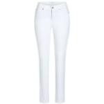 Weiße CAMBIO Parla Nachhaltige Slim Fit Jeans mit Reißverschluss aus Baumwolle für Damen Größe M 