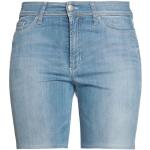 Reduzierte Blaue Unifarbene CAMBIO Nachhaltige Jeans-Shorts mit Reißverschluss aus Baumwolle für Damen Größe L 