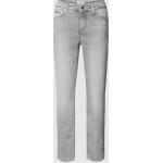 Hellgraue CAMBIO Nachhaltige Ankle-Jeans mit Fransen mit Reißverschluss aus Baumwollmischung für Damen Größe L 