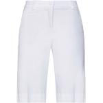 Reduzierte Weiße Unifarbene CAMBIO Nachhaltige Stretch-Bermudas mit Reißverschluss aus Baumwolle für Damen Größe S 