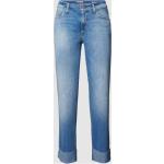 Reduzierte Hellblaue CAMBIO Nachhaltige Straight Leg Jeans mit Reißverschluss aus Baumwollmischung für Damen Größe M 