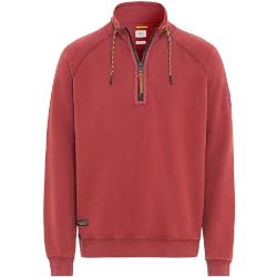 camel active Herren Sweatshirt mit Stehkragen aus Reiner Baumwolle Rot menswear-3XL