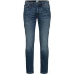 Indigofarbene Bestickte Slim Fit Jeans aus Kunstfaser für Herren Weite 35, Länge 34 