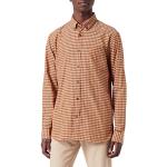 Reduzierte Orange Karo Camel Active Button Down Kragen Hemden mit Button-Down-Kragen aus Baumwolle für Herren Größe XXL 