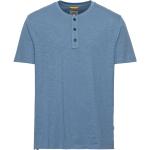 Blaue Kurzärmelige Camel Active Henleykragen Henley-Shirts aus Baumwolle für Herren Größe 4 XL 