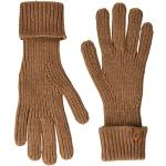 Kamelbraune Camel Active Strick-Handschuhe aus Baumwollmischung für Damen Größe S 