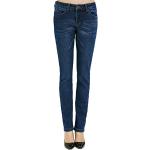 Reduzierte Marineblaue Atmungsaktive Slim Fit Jeans aus Fleece maschinenwaschbar für Damen Größe XXL für den für den Winter 