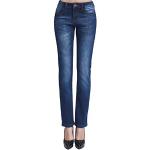 Blaue Slim Fit Jeans aus Fleece maschinenwaschbar für Damen Größe S für den für den Winter 