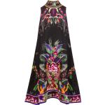 Reduzierte Schwarze Camilla Mini Minikleider & kurze Kleider mit Tulpenmotiv aus Seide für Damen Größe XS 