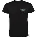 Camiseta Aston Martin Logo Schwarz Herren 100% Baumwolle Größen S M L XL XXL Kurzarm T-Shirt, Schwarz , L