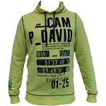 Camp David Herren Hoodie mit Struktur und Logo Artwork, Neon Lime, M, CB2108-3204-22