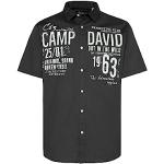 Graue Kurzärmelige Camp David Kentkragen Hemden mit Kent-Kragen für Herren Größe XL 