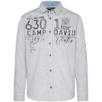 Camp David Herren Langarmhemd mit Strukturstreifen Dusty Blue M