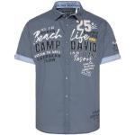 Reduzierte Graue Bestickte Camp David Regular Fit Hemden für Herren Übergrößen für den für den Sommer 