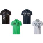 Hellgraue Bestickte Halblangärmelige Camp David Herrenpoloshirts & Herrenpolohemden aus Baumwolle Größe 3 XL 