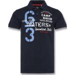 Marineblaue Bestickte Halblangärmelige Camp David Herrenpoloshirts & Herrenpolohemden aus Baumwolle Größe M 