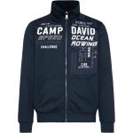 Marineblaue Bestickte Camp David Stehkragen Zip Hoodies & Sweatjacken für Herren Größe XL 