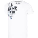 Camp David Herren T-Shirt mit V-Neck und Label Prints Opticwhite XXL
