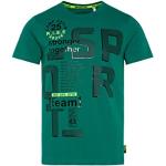 Camp David Herren T-Shirt Rundhals mit Rubber Prints Action Green XXXL