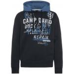Schwarze Unifarbene Langärmelige Camp David Rundhals-Ausschnitt Herrensweatshirts aus Jersey mit Kapuze Größe L für den für den Herbst 