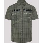 Reduzierte Grüne Bestickte Kurzärmelige Camp David Herrenjeanshemden aus Twill Größe 4 XL 
