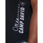 Reduzierte Marineblaue Bestickte Kurzärmelige Camp David Herrenkurzarmhemden aus Leinen Größe XL für den für den Sommer 
