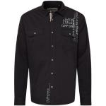 Schwarze Langärmelige Camp David Kentkragen Hemden mit Kent-Kragen aus Baumwolle für Herren Größe XL 