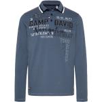 Reduzierte Blaue Langärmelige Camp David Langarm-Poloshirts aus Baumwolle für Herren Größe 3 XL 