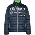 Marineblaue Gesteppte Casual Camp David Blue Winterjacken mit Reißverschluss aus Polyester mit Kapuze für Herren Größe M 