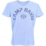 Reduzierte Hellblaue Kurzärmelige Camp David V-Ausschnitt T-Shirts für Herren 