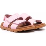 Reduzierte Pinke Römersandalen & Gladiator Sandalen mit Klettverschluss aus Leder für Kinder Größe 34 für den für den Sommer 