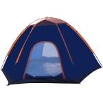 CampFeuer Zelt HexOne für 4 Personen | Orange / Blau | 3000 mm Wassersäule