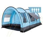 CampFeuer Zelt Relax4 für 4 Personen | Hellblau/Grau | Variables Tunnelzelt mit großem Vorraum, 5000 mm Wassersäule | Abtrennbare Schlafkabine | Gruppenzelt, Campingzelt, Familienzelt