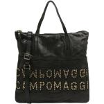 Schwarze Unifarbene Campomaggi Lederhandtaschen mit Nieten aus Kalbsleder für Damen 