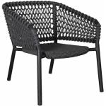 Reduzierte Dunkelgraue Geflochtene Moderne Cane-Line Lounge Sessel aus Aluminium Outdoor Breite 50-100cm, Höhe 50-100cm, Tiefe 50-100cm 