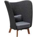 Reduzierte Silbergraue Moderne Lounge Sessel aus Teakholz 