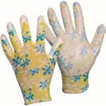 Blumenmuster Damengartenhandschuhe mit Blumenmotiv aus Polyester Größe 7 