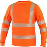 Orange Langärmelige T-Shirts aus Mesh für Herren Größe M 