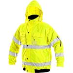 Gelbe Warnschutzjacken aus Polyester mit Kapuze für Herren Größe S für den für den Winter 