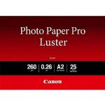 Canon Fotopapier Luster LU-101 glänzend weiß - (DIN A2, 25 Blatt) für Tintenstrahldrucker - PIXMA Drucker 42x59,4 cm (260 g/qm), 2511818, 2 5 Blatt