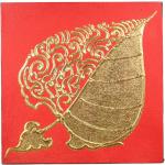Rote Asiatische Oriental Galerie Acrylbilder Vergoldete aus Acrylglas 30x30 