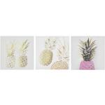 Reduzierte Rosa Minimalistische Beliani Bilder & Wandbilder mit Ananas-Motiv 30x30 3-teilig 