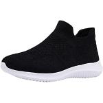 Schwarze Y2K Slip-on Sneaker mit Schnürsenkel in Schmalweite aus Veloursleder leicht für Damen Größe 38 für den für den Herbst 