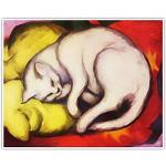 Weiße Expressionistische Franz Marc Poster mit Katzenmotiv 80x100 