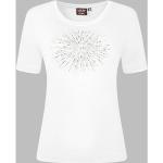 Silberne Halblangärmelige CANYON Sportswear T-Shirts mit Nieten für Damen Größe M 