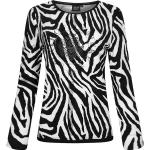 Schwarze Animal-Print Ethno CANYON Sportswear Wintermode mit Nieten für Damen Größe L 