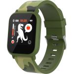 Grüne Kinderarmbanduhren mit Dinosauriermotiv aus Silikon mit Kunststoff-Uhrenglas mit Silikonarmband zum Sport 