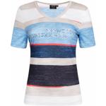 Indigofarbene Gepunktete Halblangärmelige CANYON Sportswear V-Ausschnitt T-Shirts für Damen Größe M 